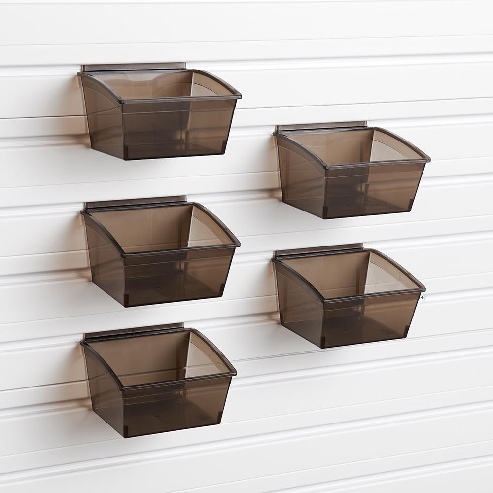 Flow Wall Small Storage Hard Bins 5 Pack - Black