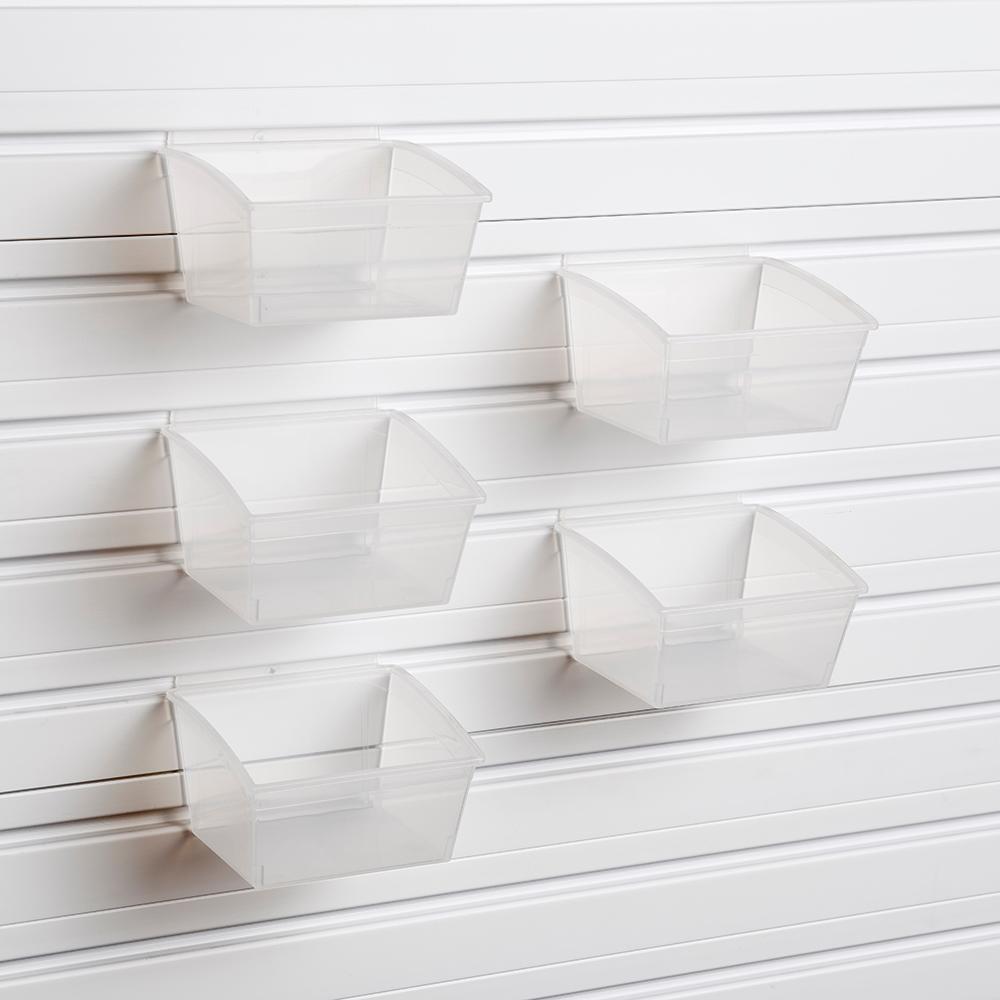 Flow Wall Small Storage Hard Bins 5 Pack - Clear