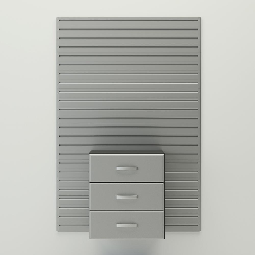 Flow Wall 3 Drawer Storage Cabinet - Silver Cabinet