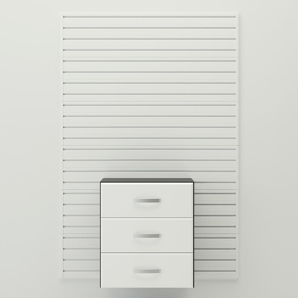 Flow Wall 3 Drawer Storage Cabinet - White Cabinet