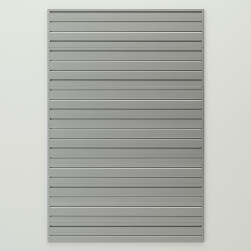 Flow Wall 24 sq. ft. Slatwall Panel Pack - Silver