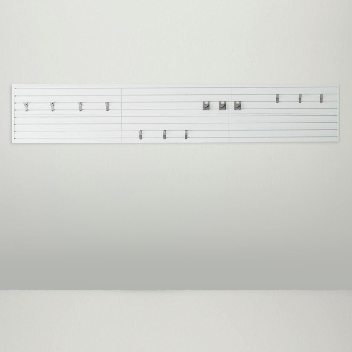 14 Piece Slatwall Panel; Hook Storage Set - White Slatwall